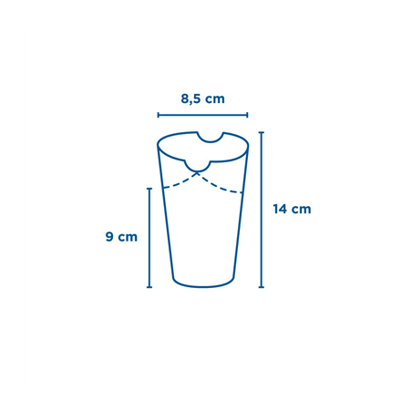 GOBELETS À FRITES AVEC FERMETURE 'COMPOSTABLE' 16 OZ - 480 ML 242 G/M2 8,5x14 CM BLANC CARTON (1000 UNITÉ)