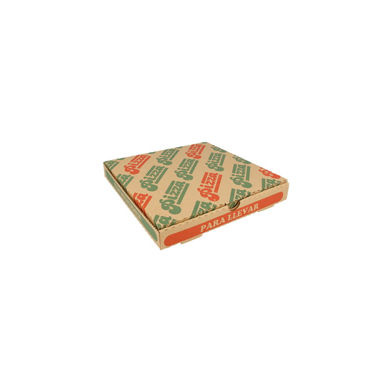 BOÎTES PIZZA MICROCANNELURE 100% VIERGE  310 G/M2 24x24x3 CM NATUREL CARTON (100 UNITÉ)