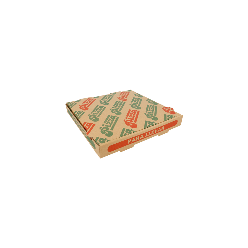 BOÎTES PIZZA MICROCANNELURE 100% VIERGE  310 G/M2 26x26x3,5 CM NATUREL CARTON (100 UNITÉ)