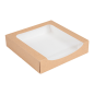 RÉCIPIENTS SUSHI+FÊNETRE 'THEPACK' 220 G/M2 + OPP 23x23x5 CM MARRON CARTON ONDULÉ NANO-MICRO (300 UNITÉ)