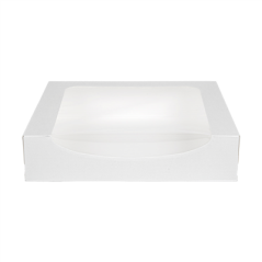 RÉCIPIENTS SUSHI+FÊNETRE 'THEPACK' 230 G/M2 + OPP 23x23x5 CM BLANC CARTON ONDULÉ NANO-MICRO (300 UNITÉ)