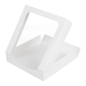 RÉCIPIENTS SUSHI+FÊNETRE 'THEPACK' 230 G/M2 + OPP 23x23x5 CM BLANC CARTON ONDULÉ NANO-MICRO (300 UNITÉ)
