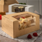 BOÎTES PÂTISSERIES AVEC FENÊTRE 'THEPACK' 240 G/M2 + OPP 18x11x8 CM NATUREL CARTON ONDULÉ NANO-MICRO (400 UNITÉ)