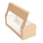 BOÎTES PÂTISSERIES AVEC FENÊTRE 'THEPACK' 240 G/M2 + OPP 26x11x8 CM NATUREL CARTON ONDULÉ NANO-MICRO (300 UNITÉ)