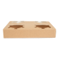 PORTE-GOBELETS 4 GOBELETS PRÉ-DÉCOUPE 'THEPACK' 300 G/M2 19x17x3,5 CM NATUREL CARTON ONDULÉ NANO-MICRO (200 UNITÉ)