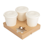 PORTE-GOBELETS 4 GOBELETS PRÉ-DÉCOUPE 'THEPACK' 300 G/M2 19x17x3,5 CM NATUREL CARTON ONDULÉ NANO-MICRO (200 UNITÉ)