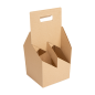 PORTE-BOUTEILLES, 4 BOUTEILLES  330 G/M2 15x15x32 CM NATUREL CARTON ONDULÉ MICROCANAL (200 UNITÉ)