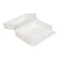 BOÎTES CATERING, PLATE 'THEPACK DAMASCO' 250 G/M2 19x28x6 CM BLANC CARTON ONDULÉ NANO-MICRO (100 UNITÉ)