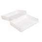 BOÎTES CATERING, PLATE 'THEPACK DAMASCO' 250 G/M2 25x34x6 CM BLANC CARTON ONDULÉ NANO-MICRO (100 UNITÉ)