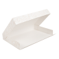 BOÎTES CATERING, PLATE 'THEPACK DAMASCO' 310 G/M2 28x42x6 CM BLANC CARTON ONDULÉ NANO-MICRO (100 UNITÉ)