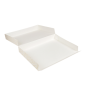BOÎTES CATERING, PLATE 'THEPACK DAMASCO' 310 G/M2 32x42x6 CM BLANC CARTON ONDULÉ NANO-MICRO (100 UNITÉ)