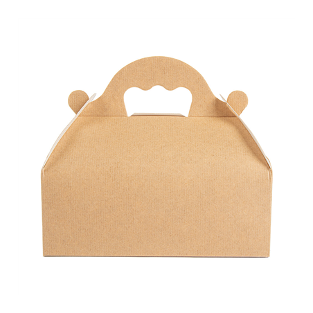 BOÎTES AVEC ANSES PÂTISSERIE 'THEPACK' 240 G/M2 10x18x7 CM NATUREL CARTON ONDULÉ NANO-MICRO (300 UNITÉ)
