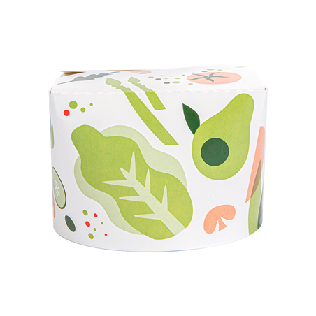 RÉCIPIENTS SALADIERS 'SALAD' 1000 ML 305 + 18 PE G/M2 Ø12,3x8,5 CM BLANC CARTON (300 UNITÉ)