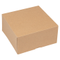 BOÎTES PATISSERIES SANS FENÊTRE 'THEPACK' 240 G/M2 16x16x8 CM NATUREL CARTON ONDULÉ NANO-MICRO (200 UNITÉ)