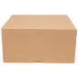 BOÎTES PATISSERIES SANS FENÊTRE 'THEPACK' 240 G/M2 16x16x8 CM NATUREL CARTON ONDULÉ NANO-MICRO (200 UNITÉ)