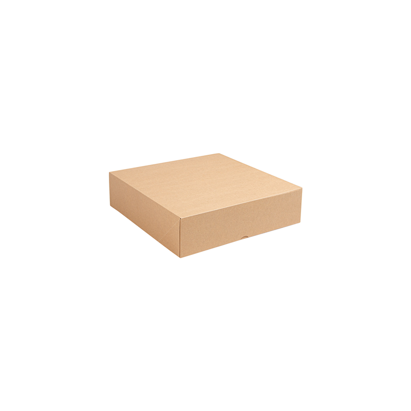 BOÎTES PATISSERIES SANS FENÊTRE 'THEPACK' 240 G/M2 30x30x8 CM NATUREL CARTON ONDULÉ NANO-MICRO (100 UNITÉ)