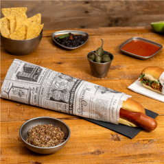 PAPIER INGRAISSABLES OUVERT 2 CÔTÉS ALLWRAP 'TIMES' 32 G/M2 35x17/9 CM BLANC PARCH.INGRAISSABLE (500 UNITÉ)