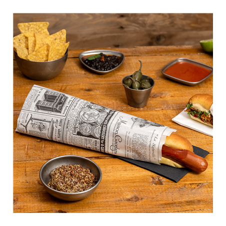 PAPIER INGRAISSABLES OUVERT 2 CÔTÉS ALLWRAP 'TIMES' 32 G/M2 30x13/7 CM BLANC PARCH.INGRAISSABLE (500 UNITÉ)