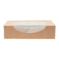 RÉCIPIENTS SUSHI+FÊNETRE ECO 'THEPACK' 220 G/M2 17,5x12x4,5 CM NATUREL CARTON ONDULÉ NANO-MICRO (400 UNITÉ)