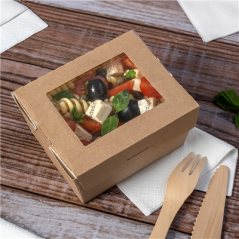 BOÎTES AVEC FENÊTRE ECO 'THEPACK' 780 ML 220 G/M2 11,2x9x6,4 CM NATUREL CARTON ONDULÉ NANO-MICRO (300 UNITÉ)