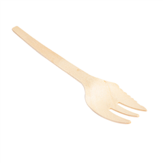COUTEAU / FOURCHETTE  13,7 CM NATUREL BOIS (100 UNITÉ)