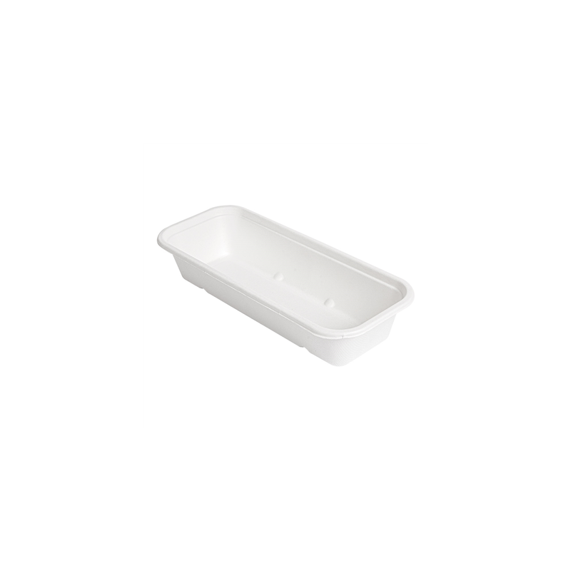 PLATEAUX 'BIONIC' 500 ML 22,5x9,6x4,3 CM BLANC BAGASSE (600 UNITÉ)