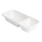 PLATEAUX 2 COMPART 'BIONIC' 500 ML 22,5x9,6x4,3 CM BLANC BAGASSE (600 UNITÉ)