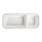 PLATEAUX 2 COMPART 'BIONIC' 500 ML 22,5x9,6x4,3 CM BLANC BAGASSE (600 UNITÉ)