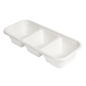 PLATEAUX 3 COMPART 'BIONIC' 500 ML 22,5x9,6x4,3 CM BLANC BAGASSE (600 UNITÉ)