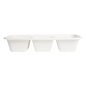 PLATEAUX 3 COMPART 'BIONIC' 500 ML 22,5x9,6x4,3 CM BLANC BAGASSE (600 UNITÉ)