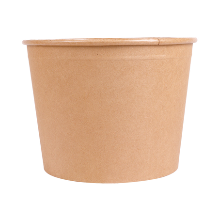 CONTAINERS POULET + COUVERCLES 2550 ML 337 + 18PE G/M2 Ø 18,9/14,7x14,9 CM NATUREL KRAFT (300 UNITÉ)