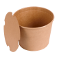 CONTAINERS POULET + COUVERCLES 2550 ML 337 + 18PE G/M2 Ø 18,9/14,7x14,9 CM NATUREL KRAFT (300 UNITÉ)