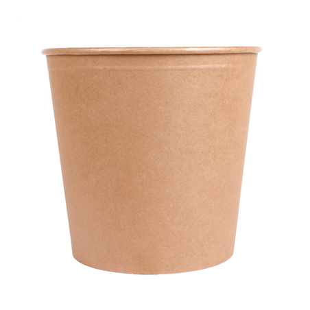 CONTAINERS POULET + COUVERCLES 5100 ML 337 + 18PE G/M2 Ø 22/16,3x20,9 CM NATUREL KRAFT (120 UNITÉ)