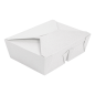 BOÎTES AMÉRICAINES 2 COMPART. 'THEPACK' 990 + 990 ML 250 + 12PP G/M2 19,6x14x6,2 CM BLANC CARTON ONDULÉ NANO-MICRO (200 UNITÉ)
