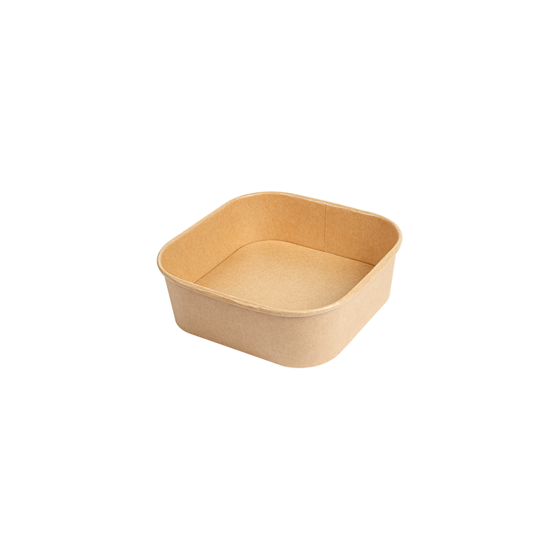 RÉCIPIENTS CARRÉS 1000 ML 320 + 26 PE G/M2 16,7x16,7x5,5 CM NATUREL KRAFT (300 UNITÉ)