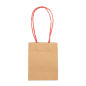 SACS SOS AVEC ANSES EN PAPIER ROUGE  110 G/M2 12+6,5x15 CM NATUREL KRAFT (100 UNITÉ)