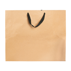 SACS SOS AVEC ANSES EN COTON NOIR  110 G/M2 52+10x42 CM NATUREL KRAFT (50 UNITÉ)