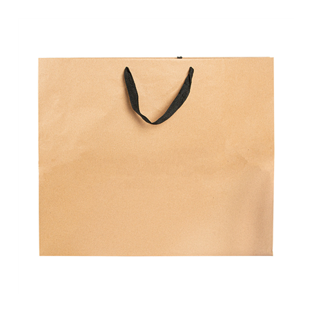 SACS SOS AVEC ANSES EN COTON NOIR  110 G/M2 52+10x42 CM NATUREL KRAFT (50 UNITÉ)