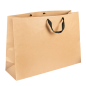 SACS SOS AVEC ANSES EN COTON NOIR  110 G/M2 60+18x42 CM NATUREL KRAFT (50 UNITÉ)