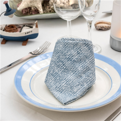 SERVIETTES P. 1/4 'LIKE LINEN - KEIKO' 70 G/M2 40x40 CM BLEU INDIGO SPUNLACE (600 UNITÉ)