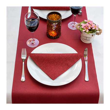 SERVIETTES P. 1/4 'JAZZ' 55 G/M2 40x40 CM BORDEAUX AIRLAID (700 UNITÉ)