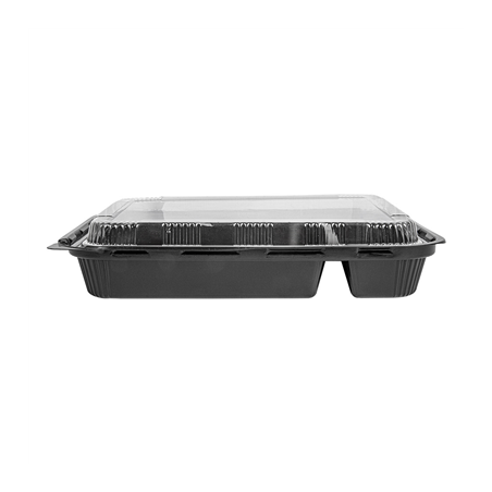 COFFRETS POUR REPAS 5 COMPART.  23,9x19x3,5 CM NOIR PP (200 UNITÉ)