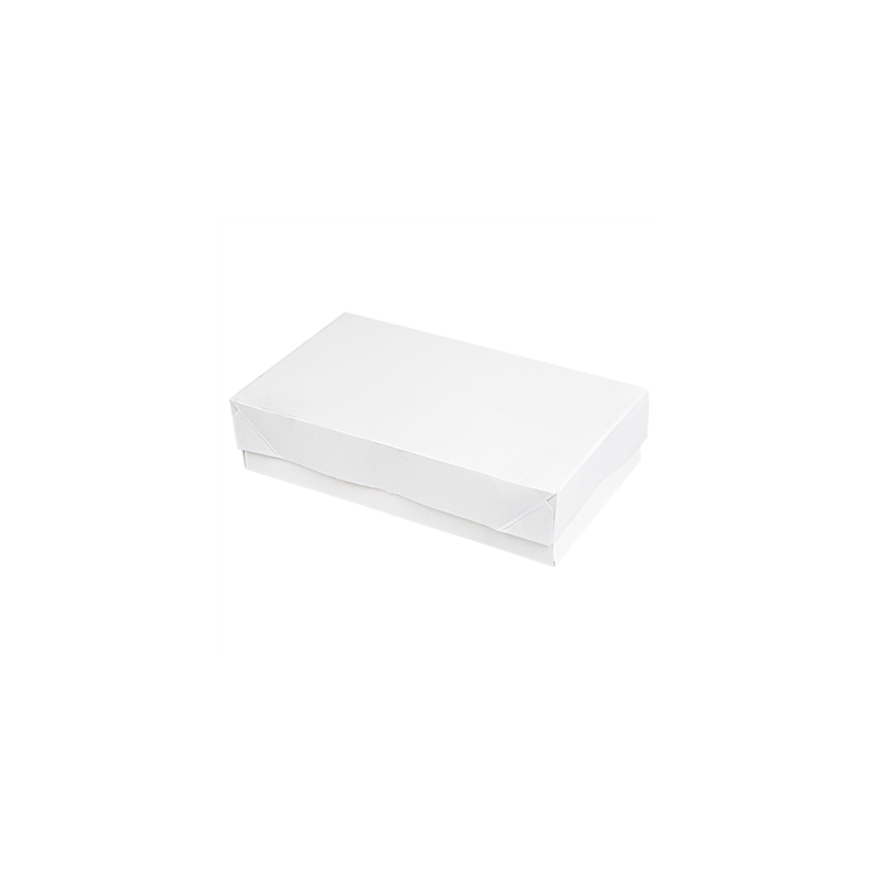 PLATEAUX + COUVERCLE 'THEPACK' 230 G/M2 19,5x11x4,5 CM BLANC CARTON ONDULÉ NANO-MICRO (200 UNITÉ)