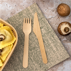 SERVIETTES ECOLABEL P. 1/4 'DOUBLE POINT - DAKAR' 19 G/M2 40x40 CM NATUREL OUATE RECYCLÉE (1200 UNITÉ)