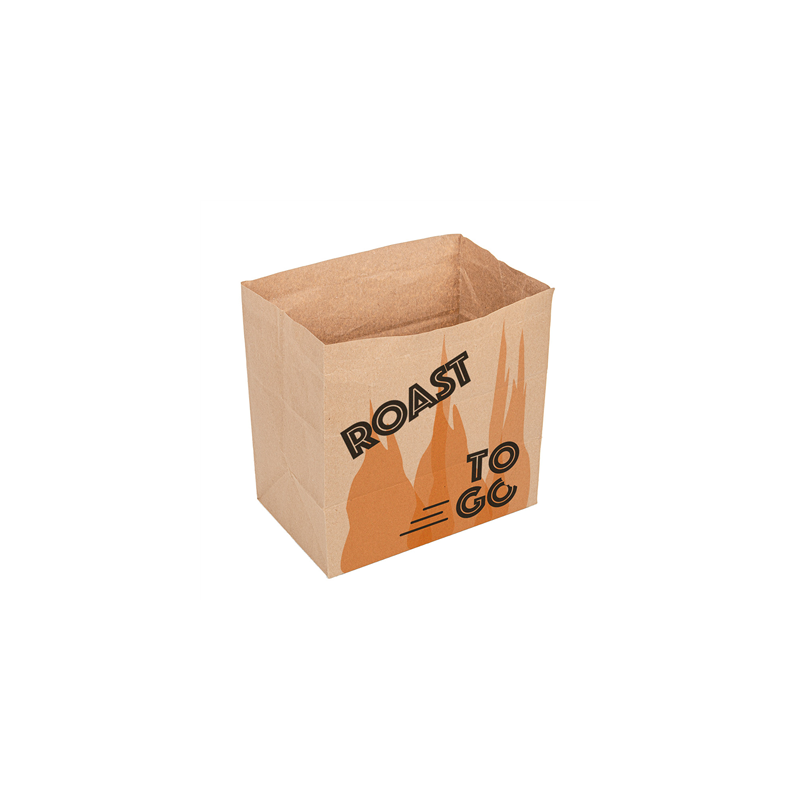 SACS SOS SANS ANSES POUR 1/2 POULET  70 G/M2 22+14x21 CM NATUREL PARCH.INGRAISSABLE (500 UNITÉ)