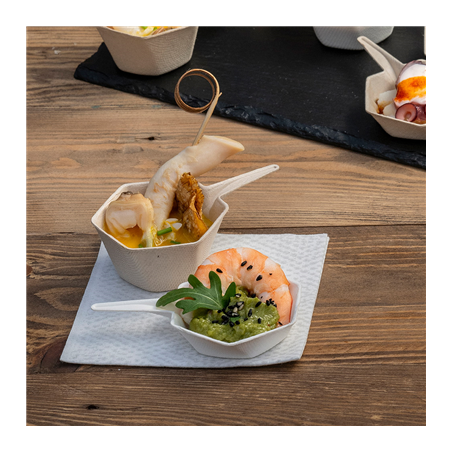 SERVIETTES 'LIKE LINEN - KEIKO' 70 G/M2 20x20 CM BLANC SPUNLACE (3600 UNITÉ)