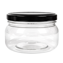 POT AVEC COUVERCLE 250 ML Ø10x6,5 CM TRANSPARENT PET (154 UNITÉ)