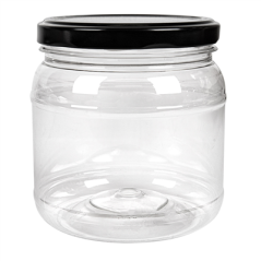 POT AVEC COUVERCLE 500 ML Ø10x10,5 CM TRANSPARENT PET (88 UNITÉ)