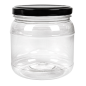 POT AVEC COUVERCLE 500 ML Ø10x10,5 CM TRANSPARENT PET (88 UNITÉ)