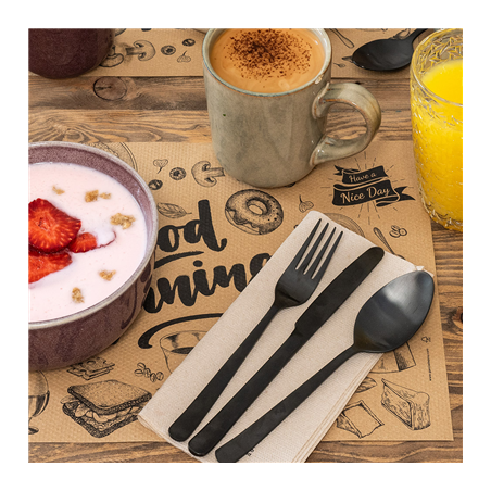 CUILLERES DE TABLE 'OSLO'  21,1 CM NOIR ACIER (12 UNITÉ)